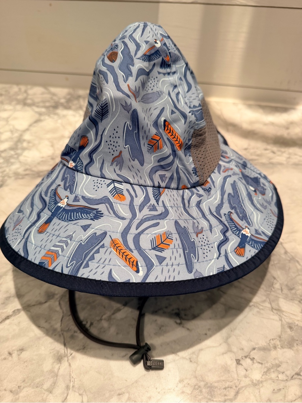 Kids Light Blue Patterned Sun Adventure Hat. New without tags.